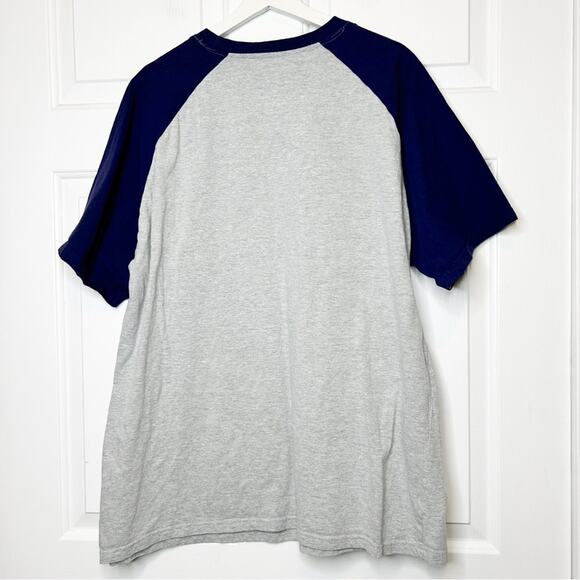 Bluey Dance Mode T Shirt Raglan Gray Blue Short Sleeve Top - Picture 2 of 5